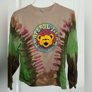 Grateful Dead Women's Forever Bear Tie Dye Crewneck Sweatshirt Size Medium